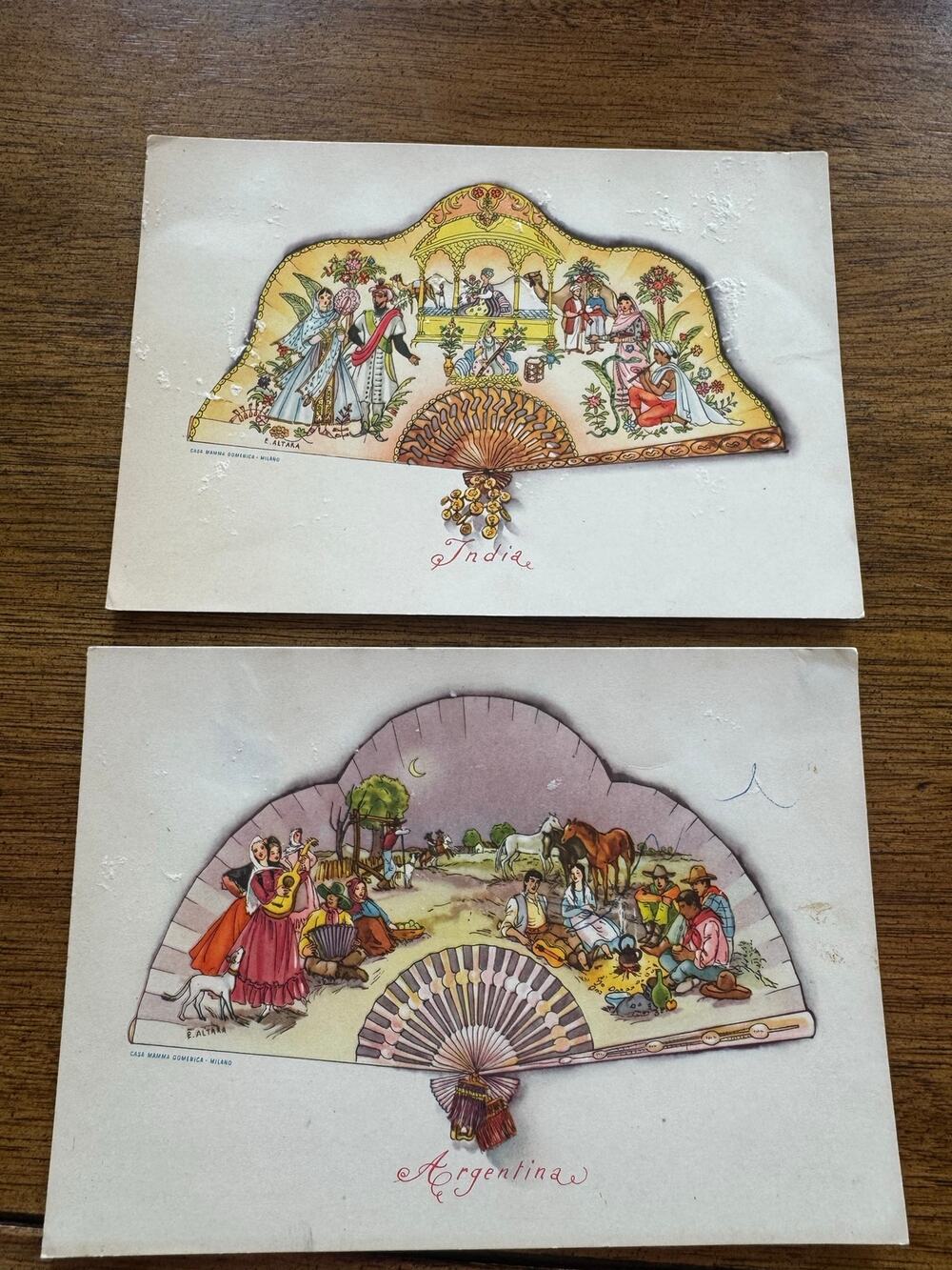 RARE Vintage Edina Altara Ventagli Serie II Promo Postcards Casa Mamma Milano
